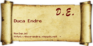Duca Endre névjegykártya